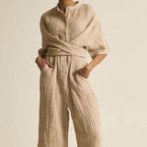 NWT Nothing Fits But STONE WASHED LINEN JUMPSUIT